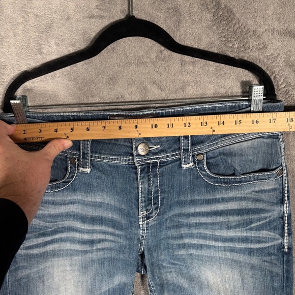 BKE Sabrina Bootcut Jeans Womens Size 32 Medium Wash Denim Y2K Faded Grunge - Picture 11 of 14